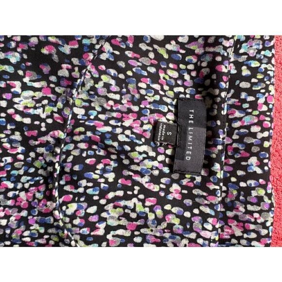 THE LIMITED women’s black with multicolored dots ruffled long sleeved blouse - Picture 5 of 5